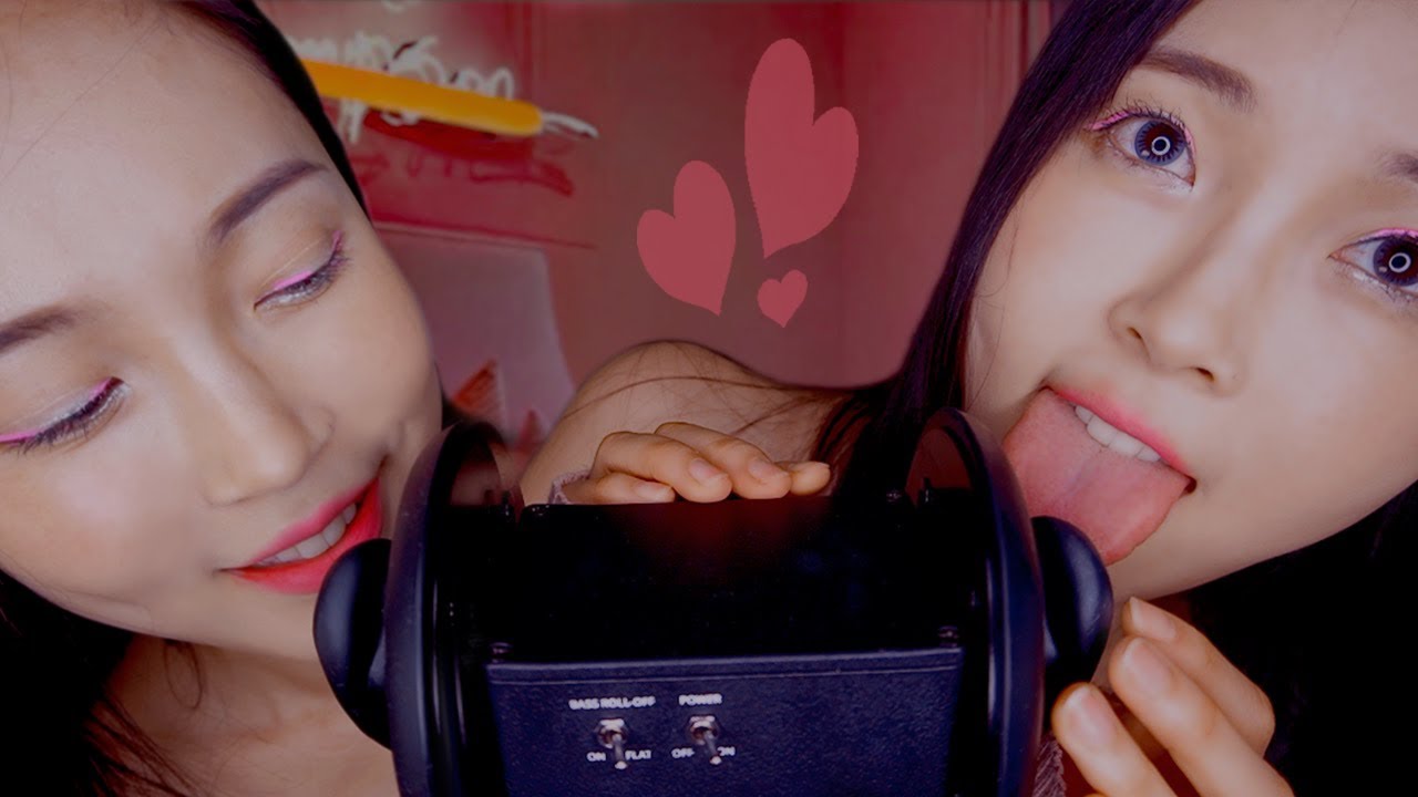 ASMR Pink Colored Ear Licking by your caring GF ❤️