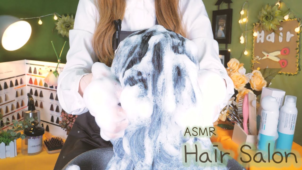 ASMR 미용실에서 두피마사지, 거품샴푸로 두피케어(Eng sub) | Relaxing Hair shampoo & hair wash, HAIR SALON[with aheads광고]