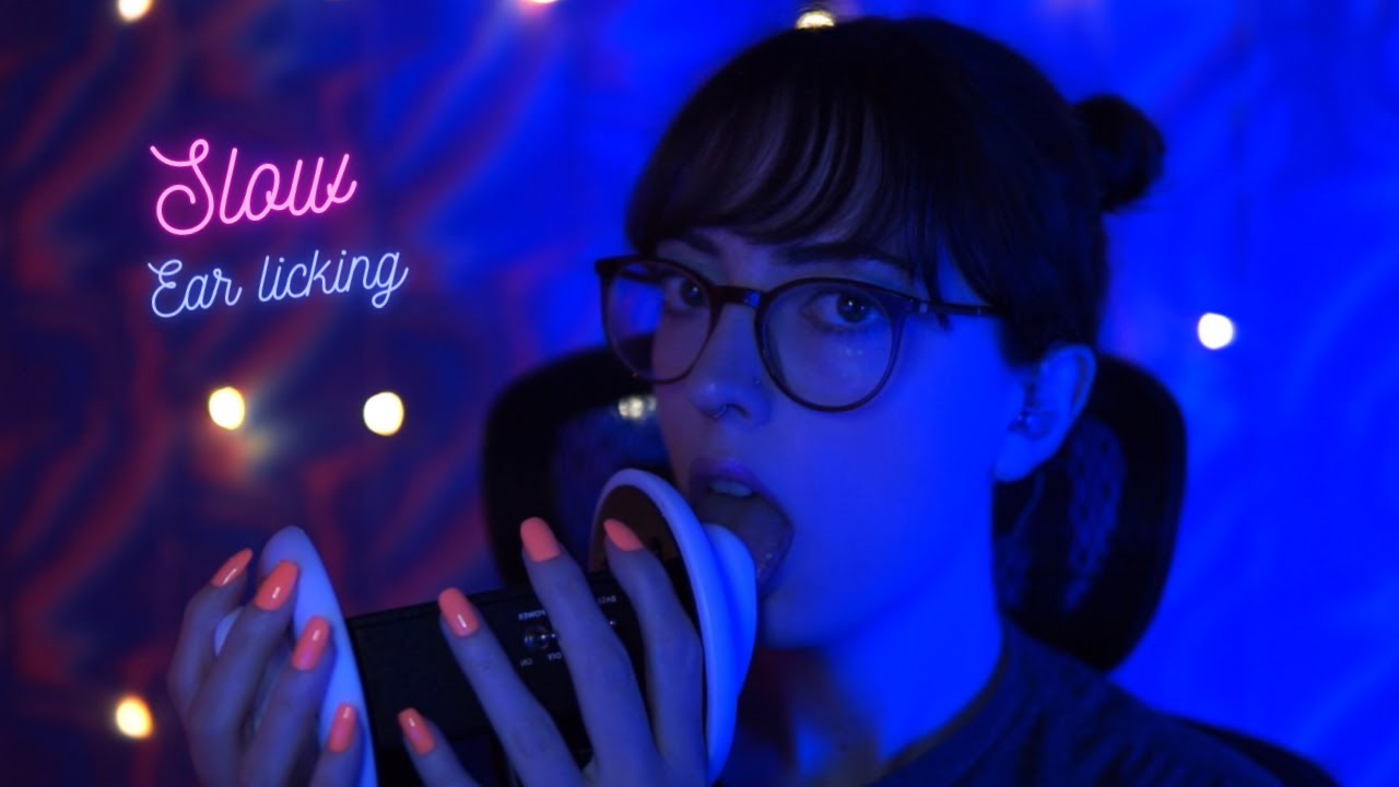 ASMR- Slow ear eating & licking with panning + effects- NO talking