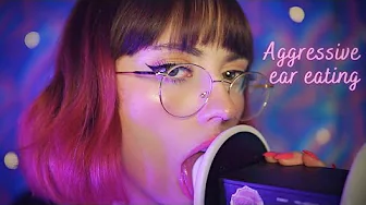 ASMR aggressive ear licking with panning - no talking