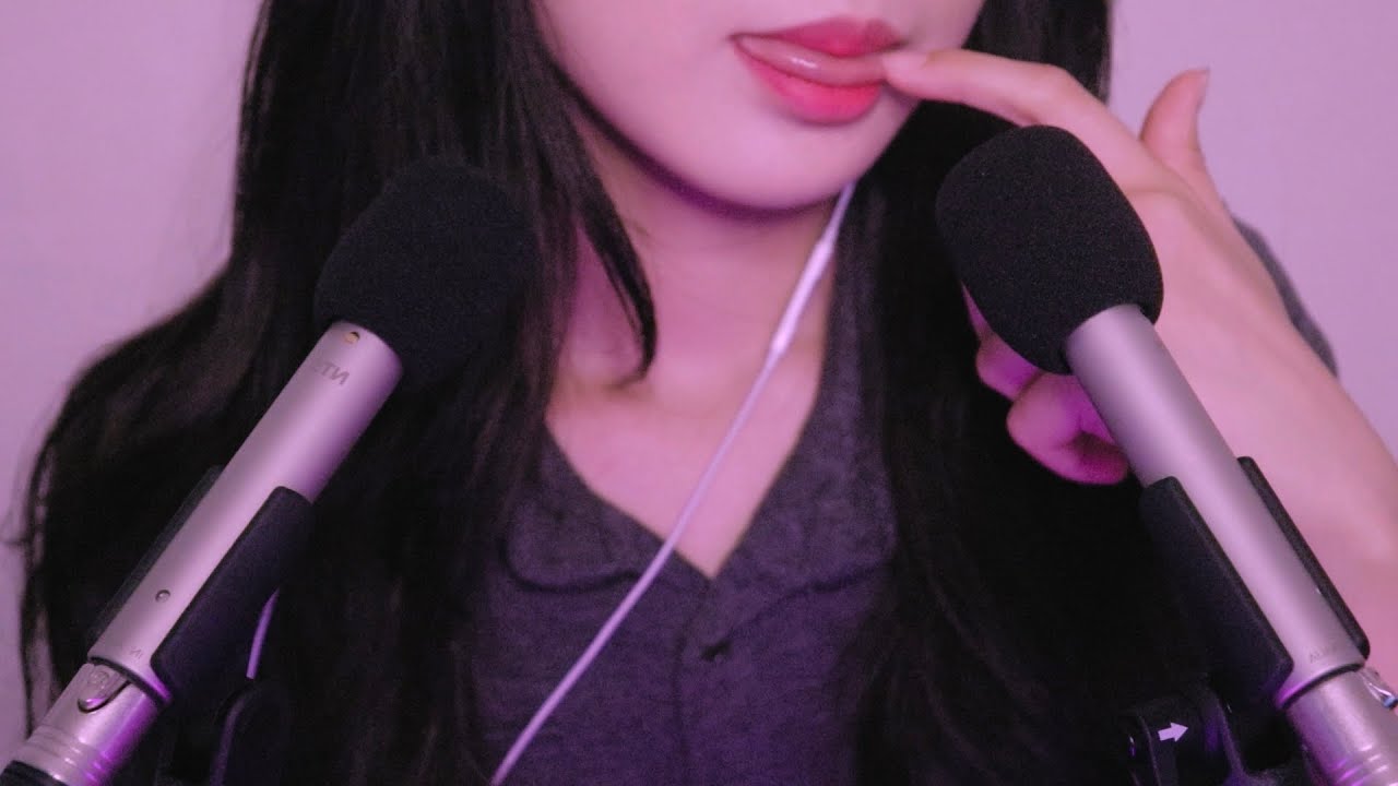 ASMR 스핏페인팅 3 👅/ 침으로 페이스 페인팅 해줄게! 볼따구에 고양이와 하트를 그려 그려! 😽💕 (호불호 주의🚫)