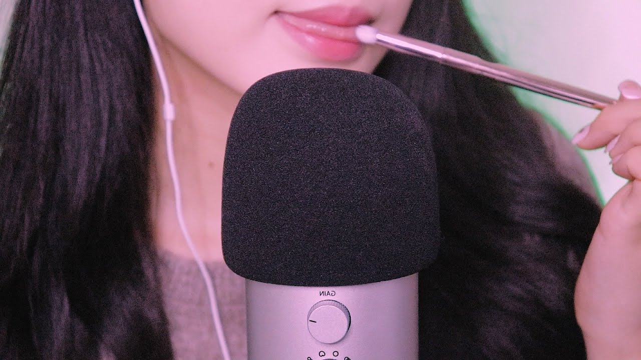 ASMR 스핏페인팅4👅 브러쉬 뇸뇸 침으로 슥슥 화장해줄게~! + 살짝 브러쉬 👄소리까지 (호불호 주의🚫)