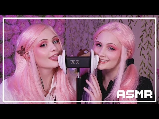 ASMR Twin Ear Eating / Licking and Mouth Sounds w/ Tongue Fluttering (NO TALKING)