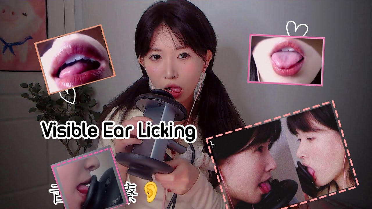 ASMR 可視舌尖的舔耳 Visible ear licking (PATREON /PARTME Member video）