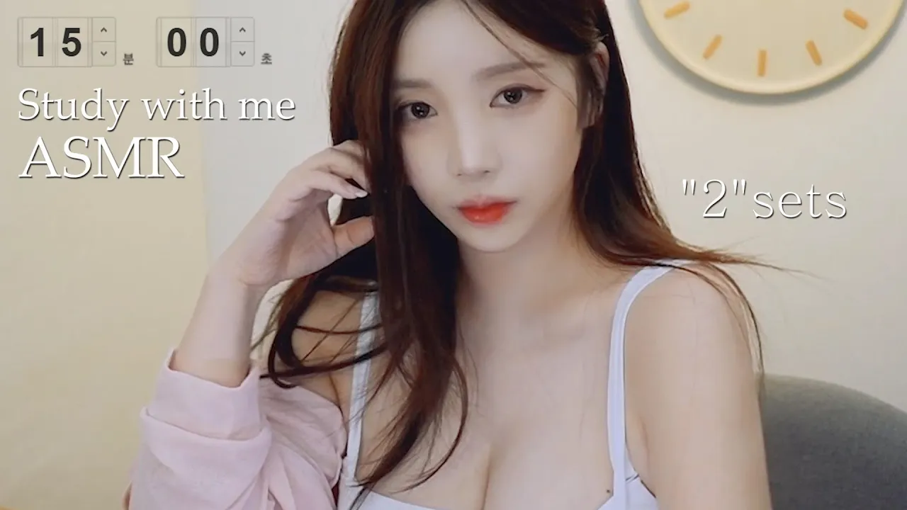 ASMR 휴식때는 포상!단기집중력을 발휘!스터디카페📚타이머부착(연필,책,키보드,롤리팝캔디,속삭임..)공부asmr