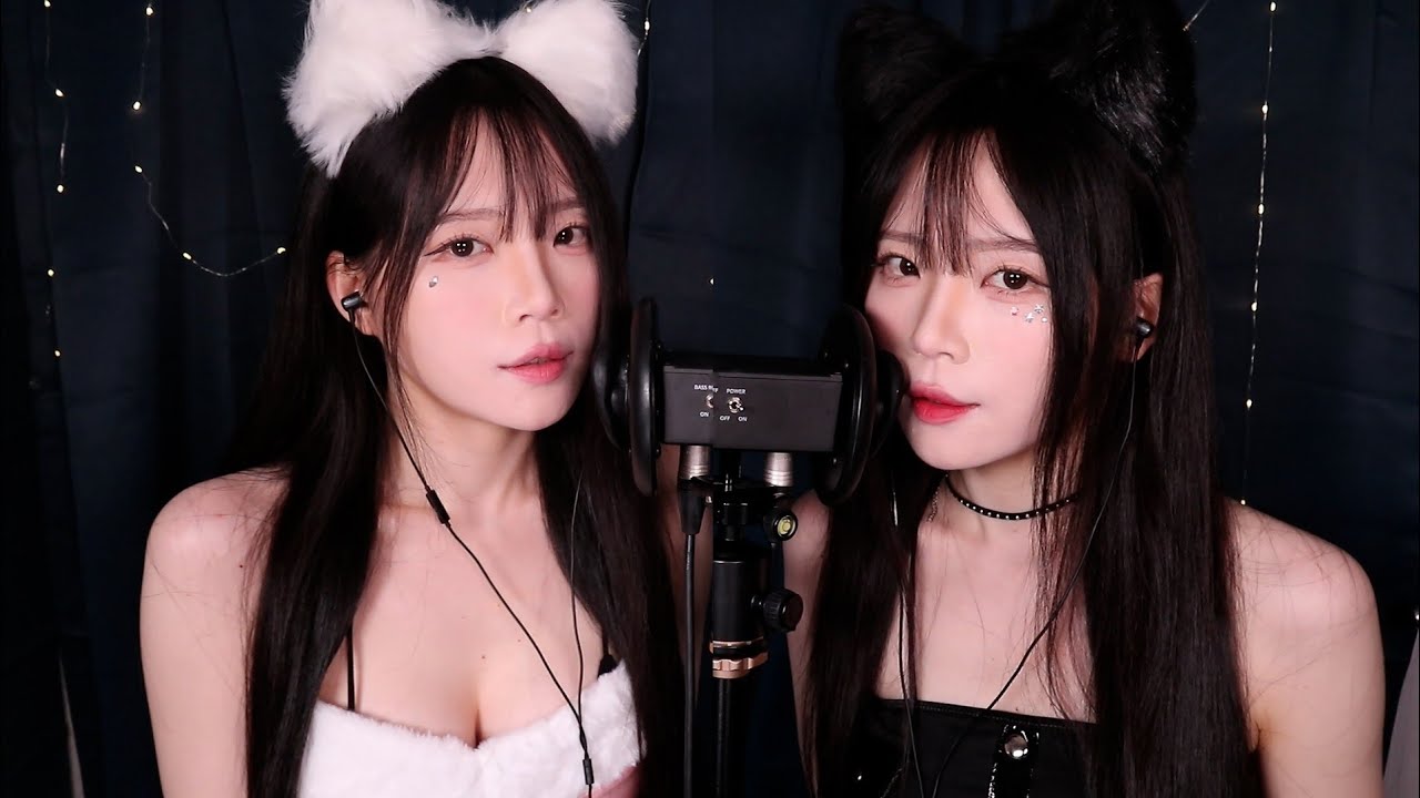 ASMR 쌍둥이 이어블로잉, 귀 흡입, 입소리, 옆구리까지 간지러운 팅글 파티 / Twin ear blowing, ear suction, mouth sounds